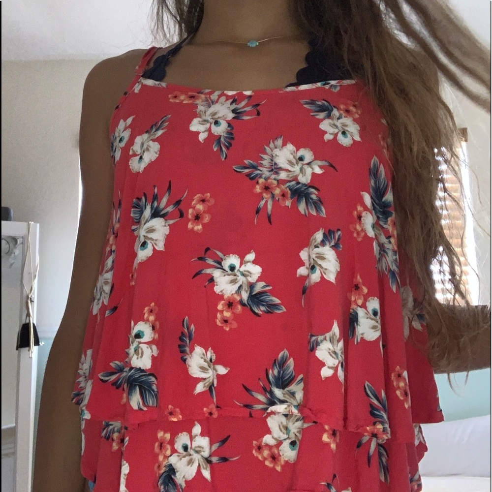 RED HAWAIAN TOP!!